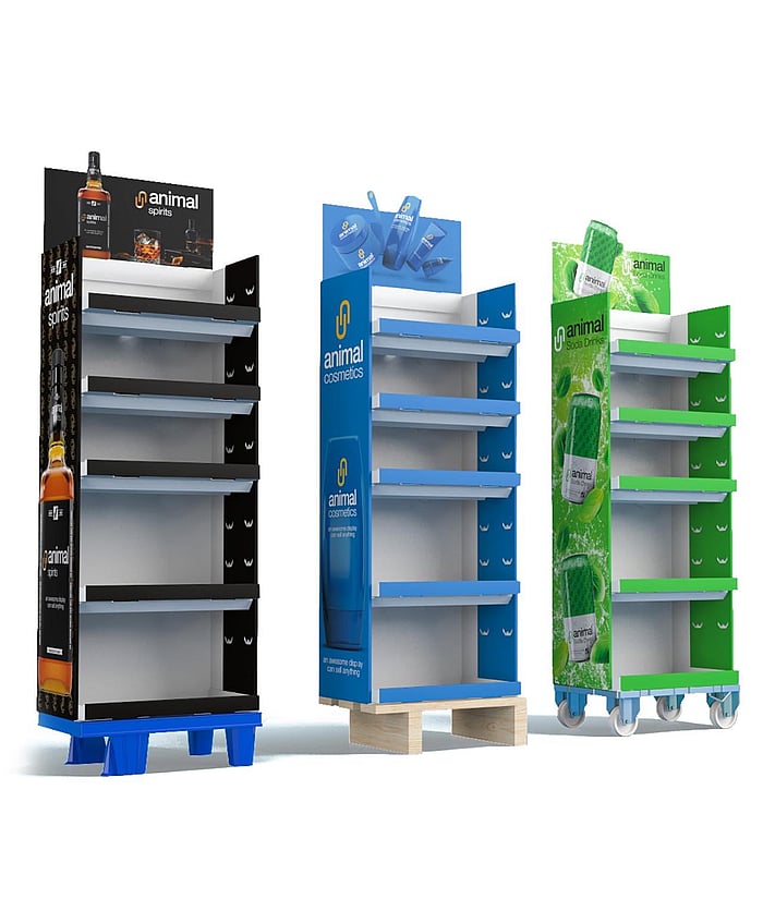 Three examples of paper-based standard displays.