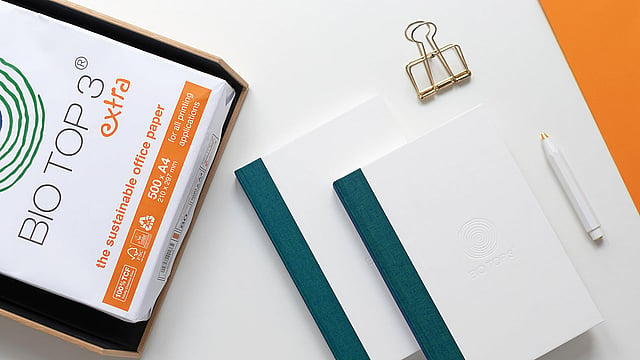 BIO TOP 3® totally chlorine free paper ream and notebooks