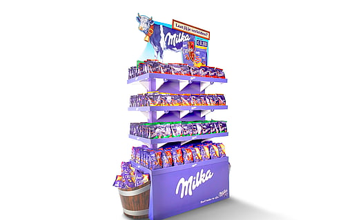 An image of a paper-based floor display.