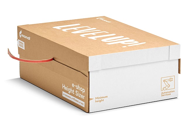 brown and white box set against a white background