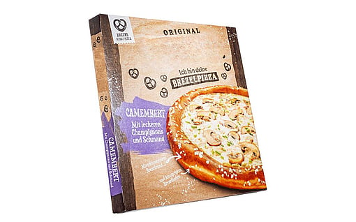 A printed pizza box.