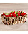A small tray with fresh strawberries.