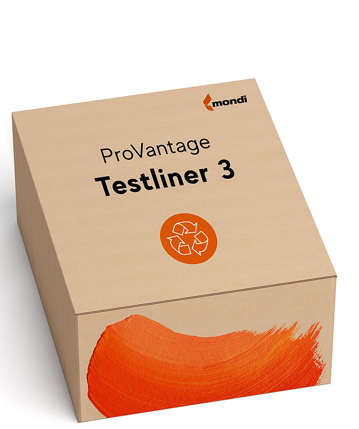 A brown corrugated box labelled ProVantage Testliner 3.