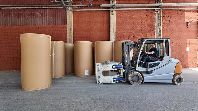 Kadriye Bilgin forklift driver