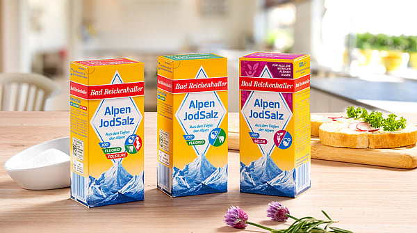 A selection of salt products from Bad Reichenhaller.