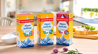 A selection of salt products from Bad Reichenhaller.