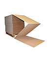 An image of a stack of fanfold corrugated board.